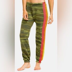 Aviator Nation 4Stripe Neon Sweatpants, Adult Medium - Camo